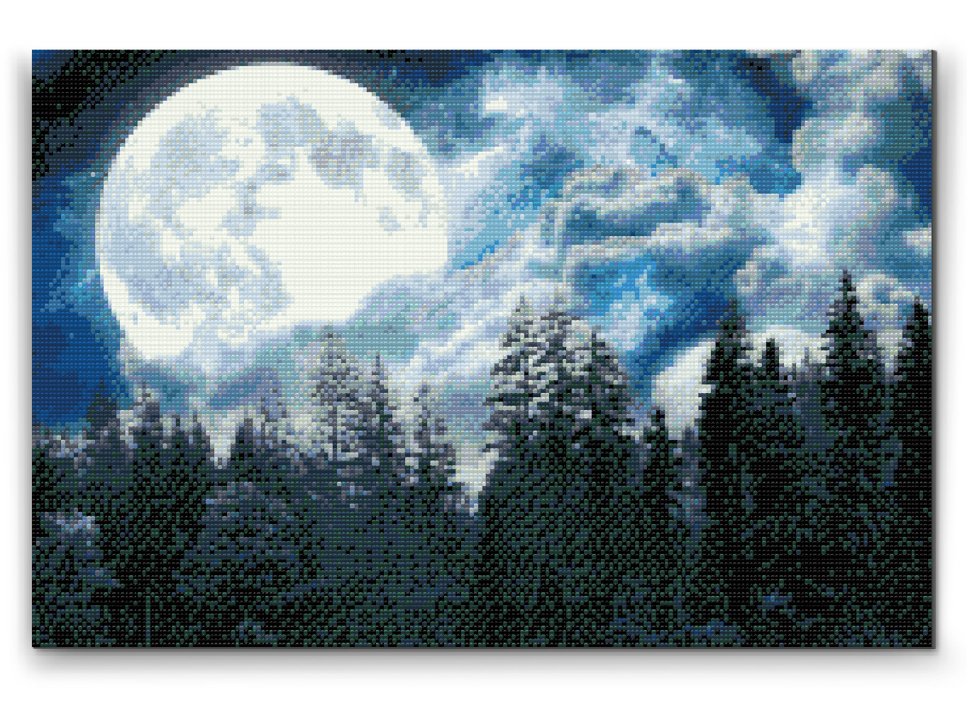Diamantové malování - Full Moon over the Forest